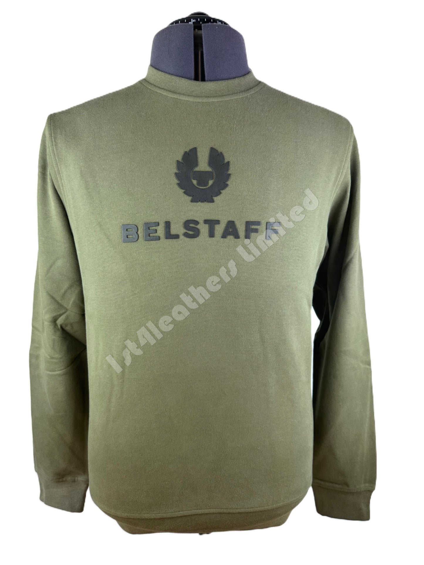 BELSTAFF SIGNATURE CREW NECK COTTON SWEATSHIRT TRUE OLIVE MEDIUM RRP £135 BNWT