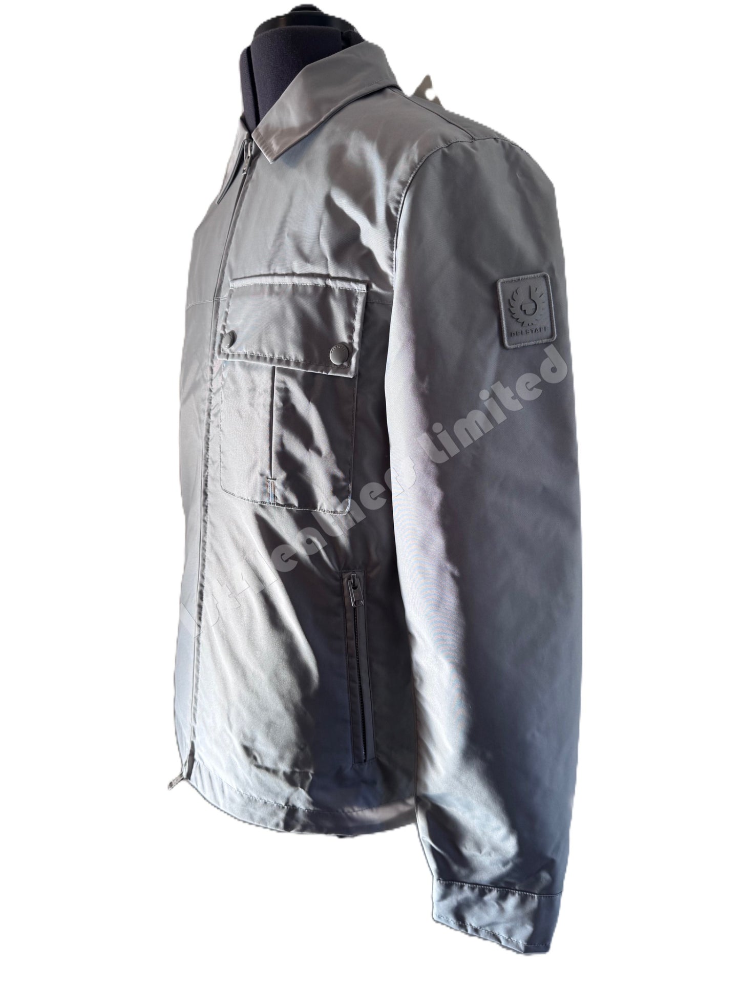 BELSTAFF DRILL OVERSHIRT SHACKET JACKET CHROME GREY UK38 MEDIUM RRP £275 BNWT
