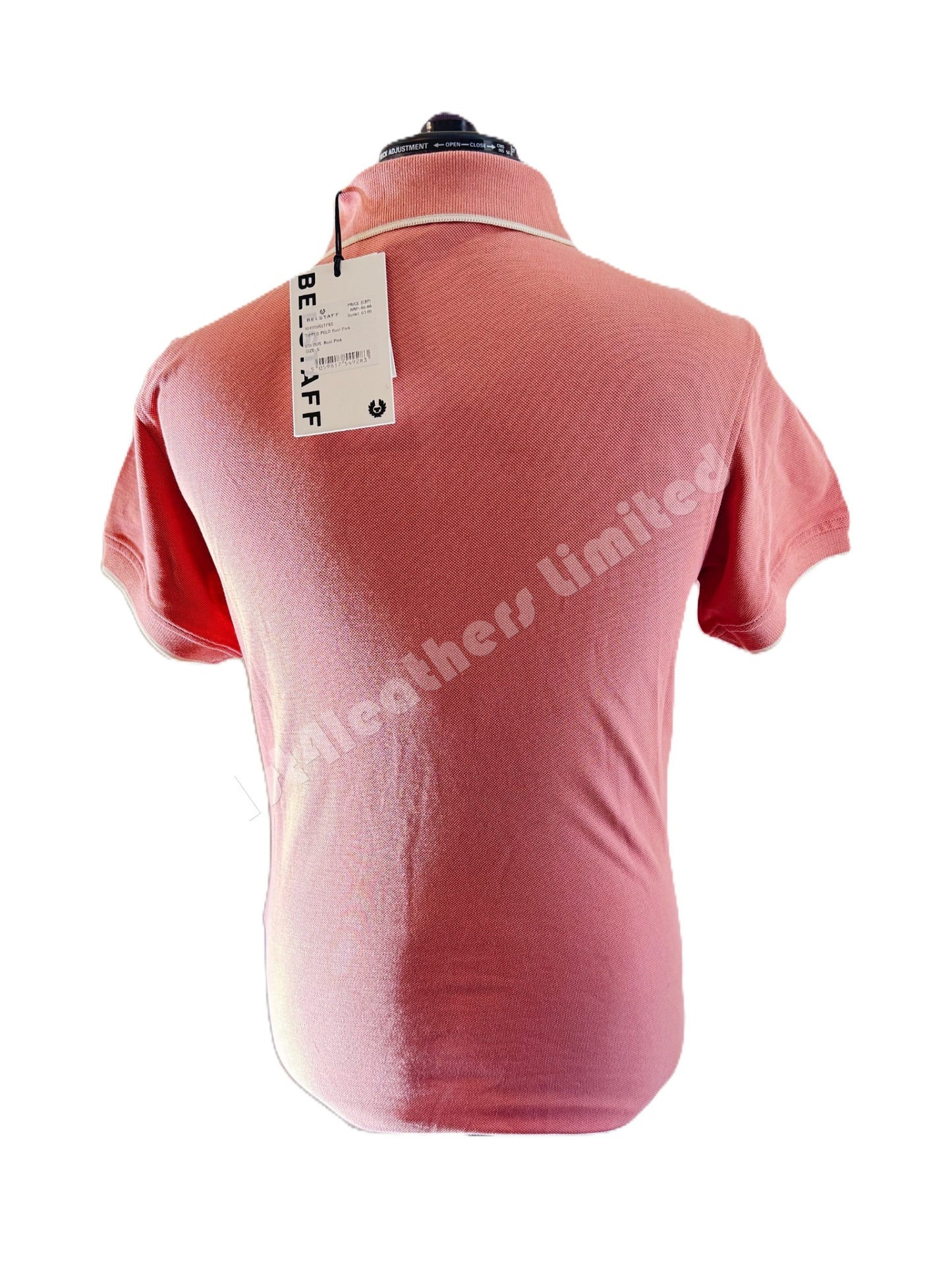 BELSTAFF TIPPED PIQUE COTTON POLO SHIRT RUST PINK SMALL RRP £110 BNWT