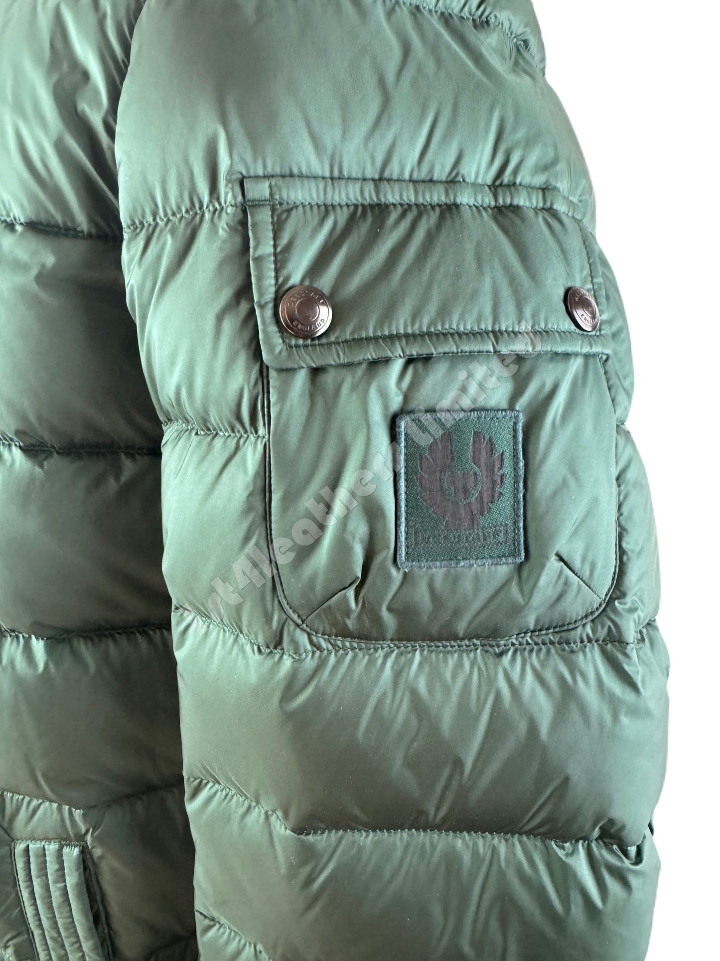 BELSTAFF STADIA DOWN HOOD PUFFA PARKA JACKET COAT ATLAS GREEN RRP £450 BNWT