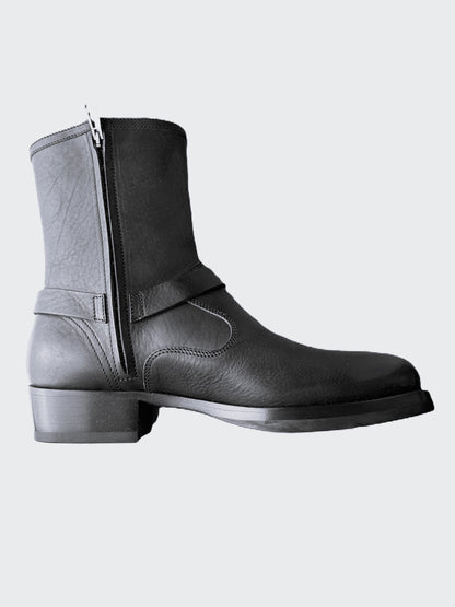 BELSTAFF HARD RIDER ZIP UP BOOTS IN BLACK OILED LEATHER UK 10 RRP £375 BNIB