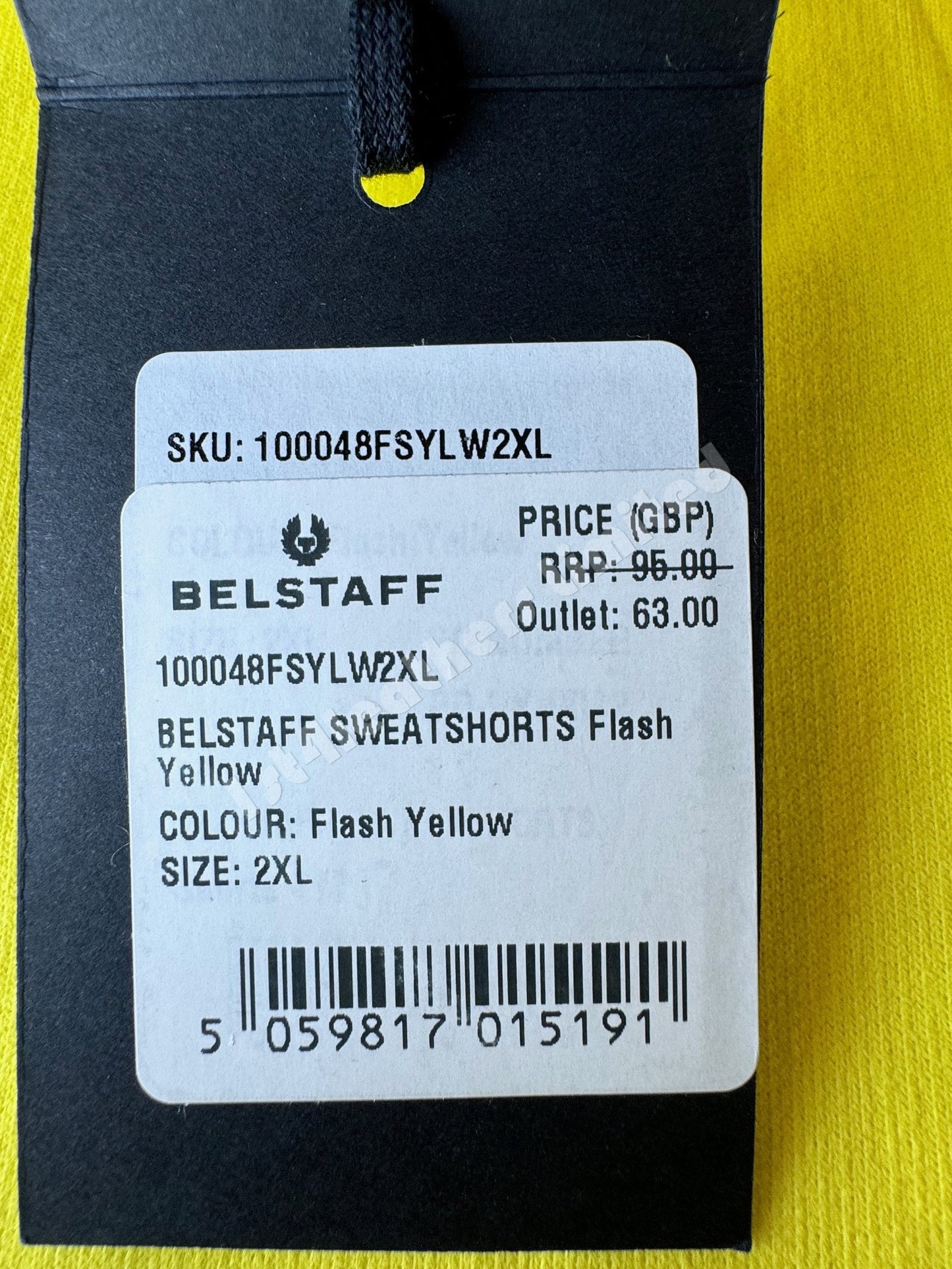 BELSTAFF COTTON FLEECE SWEATSHORTS FLASH YELLOW RRP £95