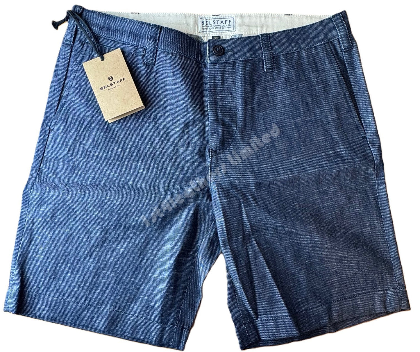 Belstaff Officer Chino Shorts in Indigo Denim Blue (32 Waist) RRP £110 BNWT