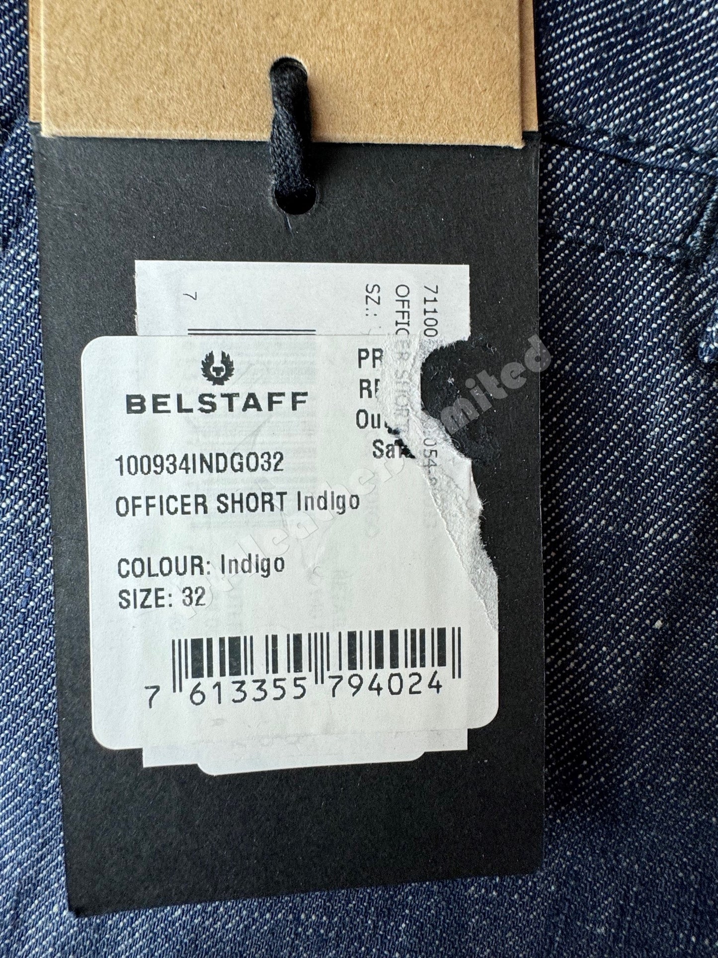 Belstaff Officer Chino Shorts in Indigo Denim Blue (32 Waist) RRP £110 BNWT