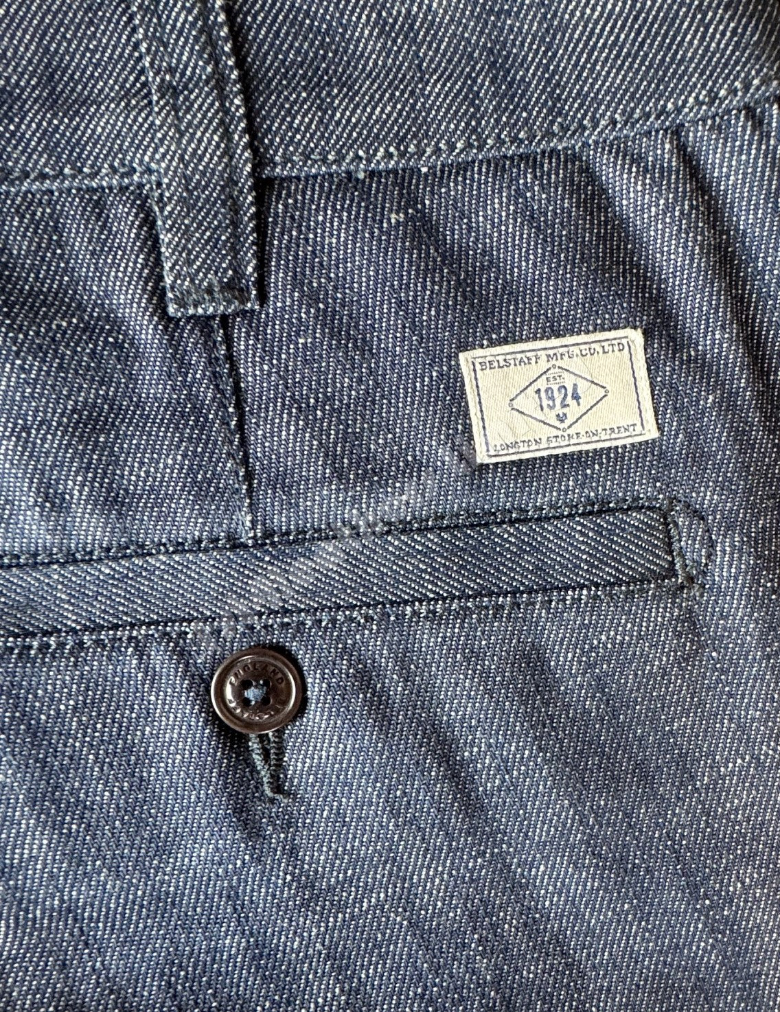 Belstaff Officer Chino Shorts in Indigo Denim Blue (32 Waist) RRP £110 BNWT