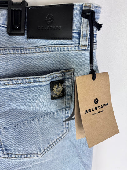 BELSTAFF LONGTON SLIM FIT JEANS LIGHT STONE WASH BLUE 32W 34L (32 LONG) RRP £130