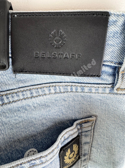 BELSTAFF LONGTON SLIM FIT JEANS LIGHT STONE WASH BLUE 32W 34L (32 LONG) RRP £130