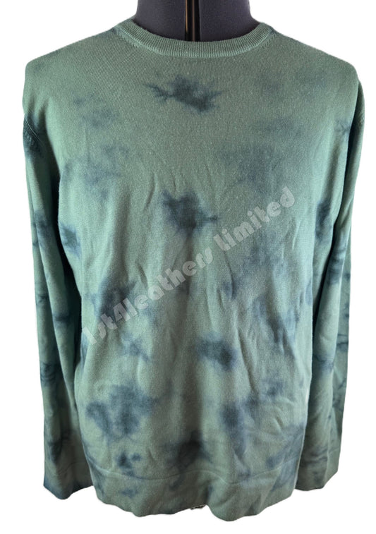 BELSTAFF KENNEDY MERINO WOOL WAVE DYE JUMPER IN GRAPH GREEN RRP £175 BNWT