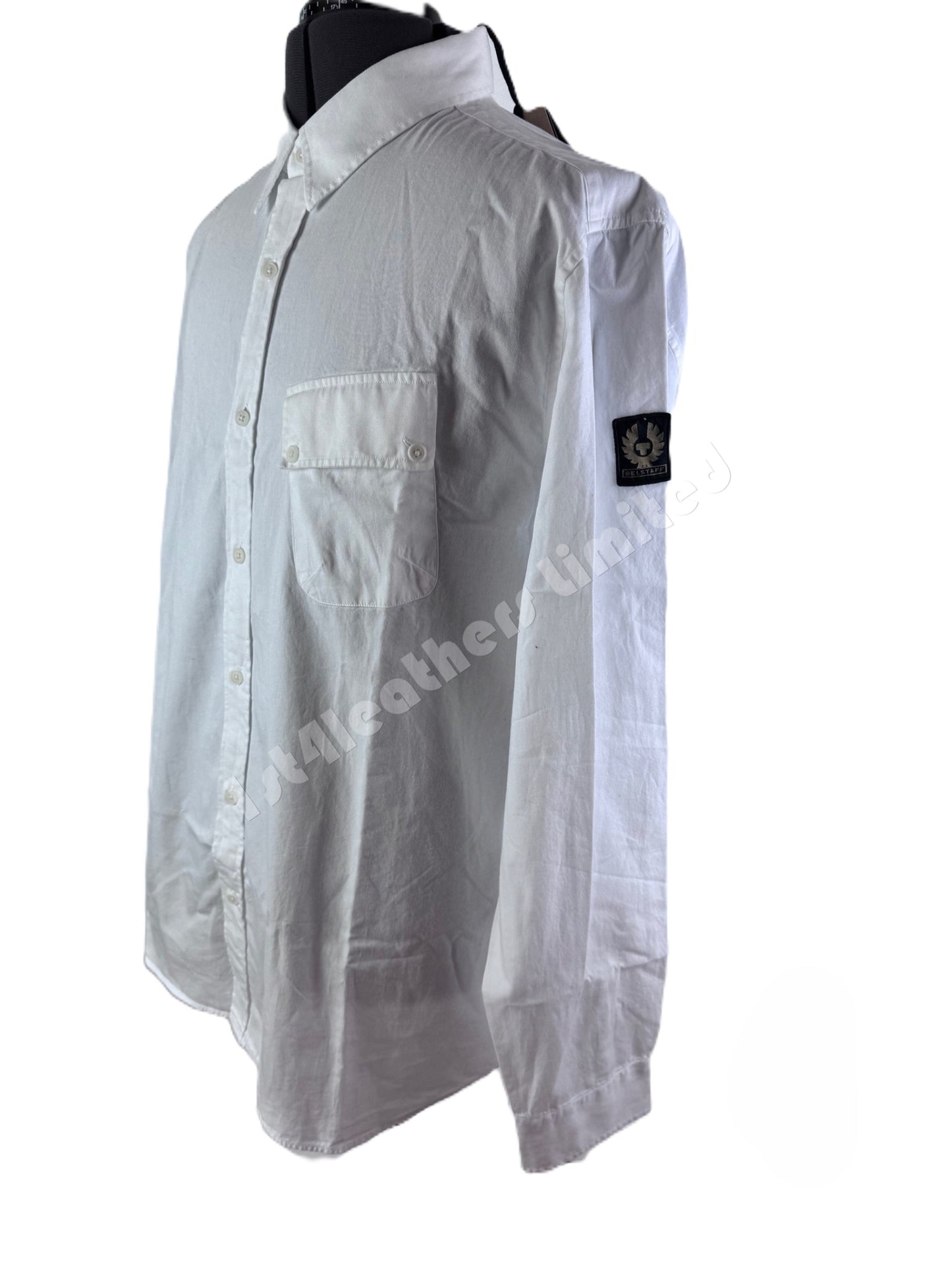 BELSTAFF PITCH COTTON LONG SLEEVE SHIRT WHITE RRP £130 BNWT