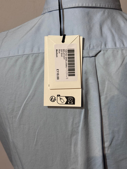 BELSTAFF SMU SHORT SLEEVE COTTON SHIRT SKY BLUE MEDIUM RRP £120 BNWT