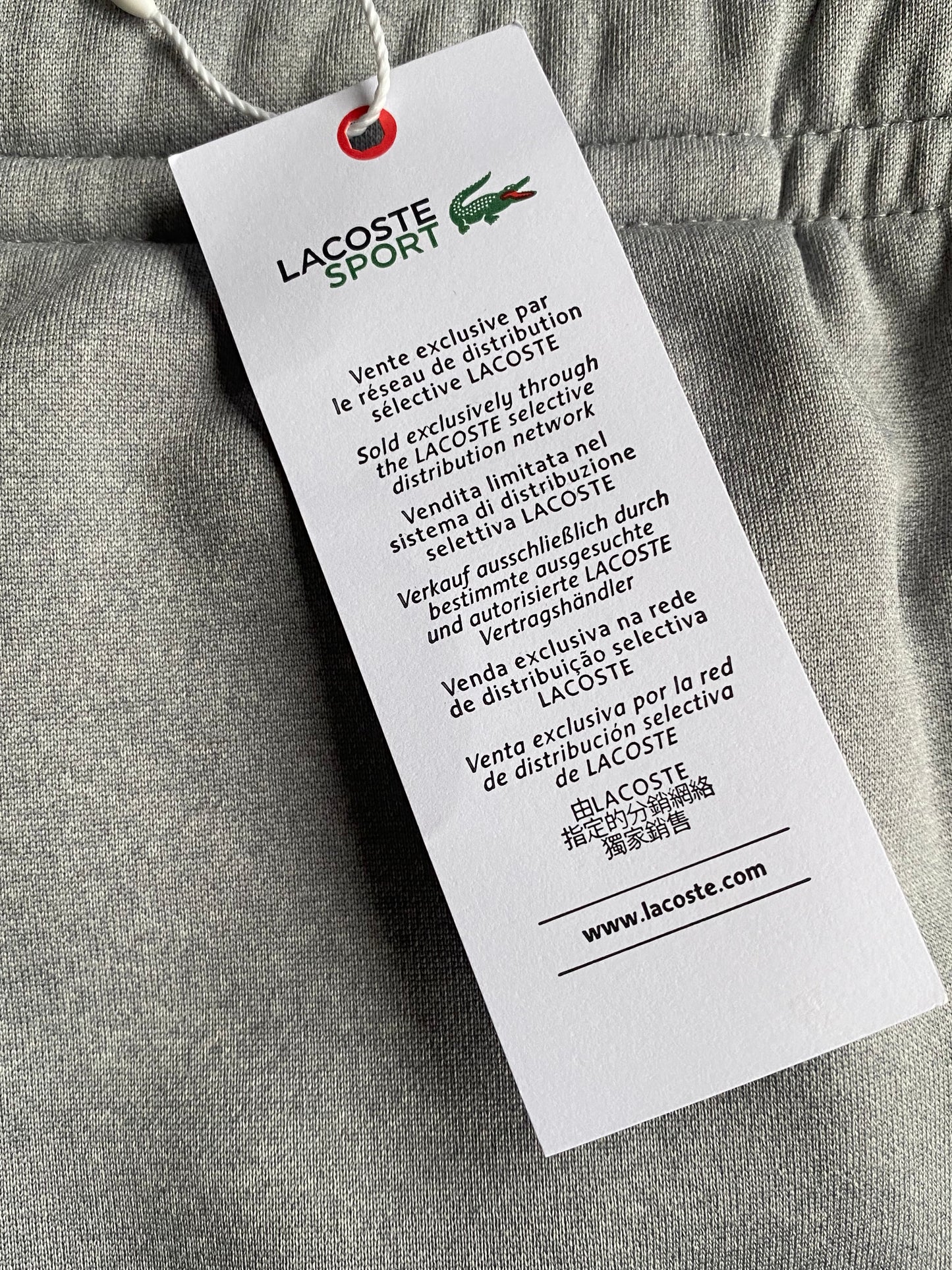 LACOSTE SPORT LIGHT GREY POLYESTER SWEATPANTS SIZE 7 XXL RRP £80 BNWT