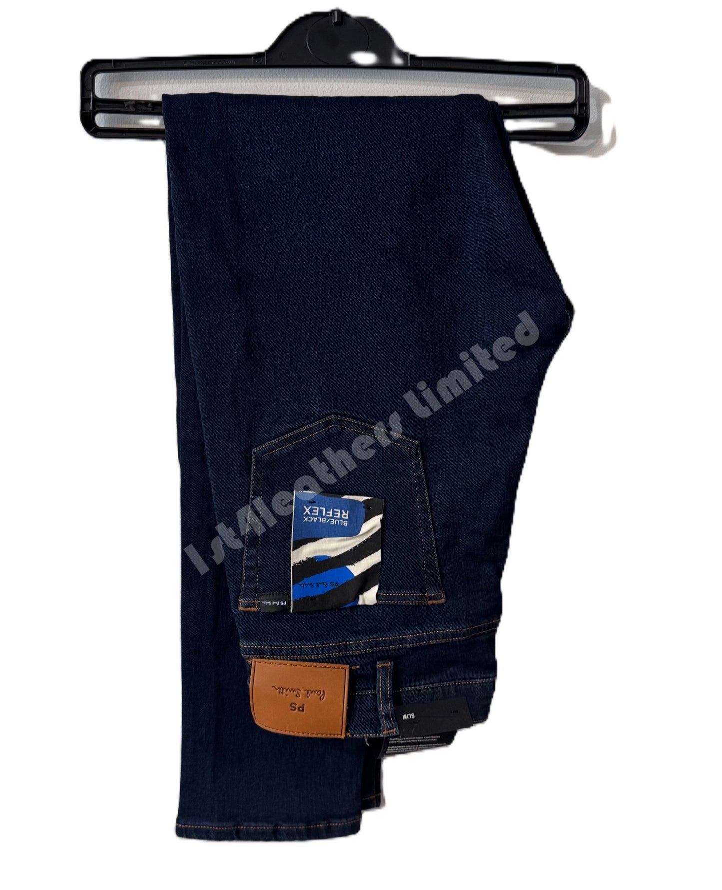 PAUL SMITH PS BLUE/BLACK REFLEX SLIM STRETCH JEANS 32 REG DARK BLUE RRP £155 NEW