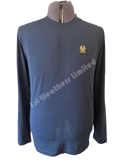BELSTAFF PHOENIX PATCH LONG SLEEVE COTTON T-SHIRT DARK INK 3XL RRP £70 BNWT