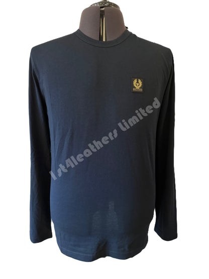 BELSTAFF PHOENIX PATCH LONG SLEEVE COTTON T-SHIRT DARK INK 3XL RRP £70 BNWT