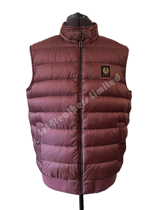 BELSTAFF CIRCUIT DOWN PUFFA GILET MULBERRY RED UK54 2XL RRP £295 BNWT