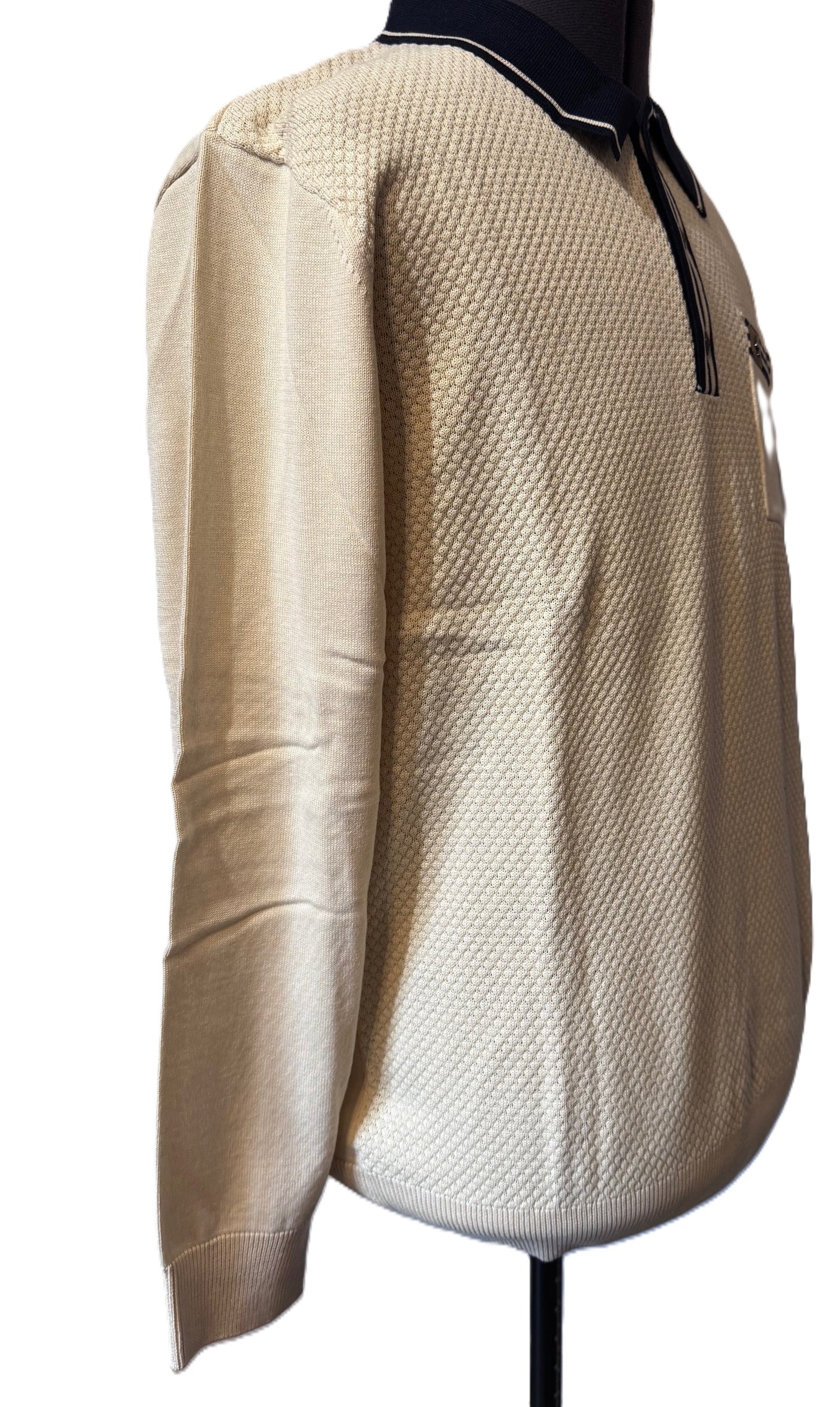 GABICCI VINTAGE CRUISE LONG SLEEVE COTTON POLO SHIRT JUMPER PORT OAT YELLOW 2XL RRP £75