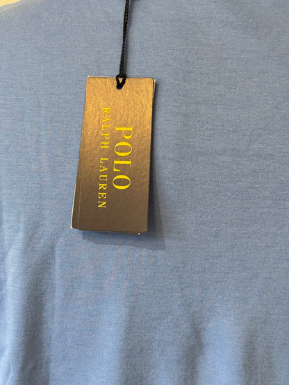 POLO RALPH LAUREN CUSTOM SLIM FIT COTTON T-SHIRT SUMMER BLUE 2XL RRP £95 BNWT