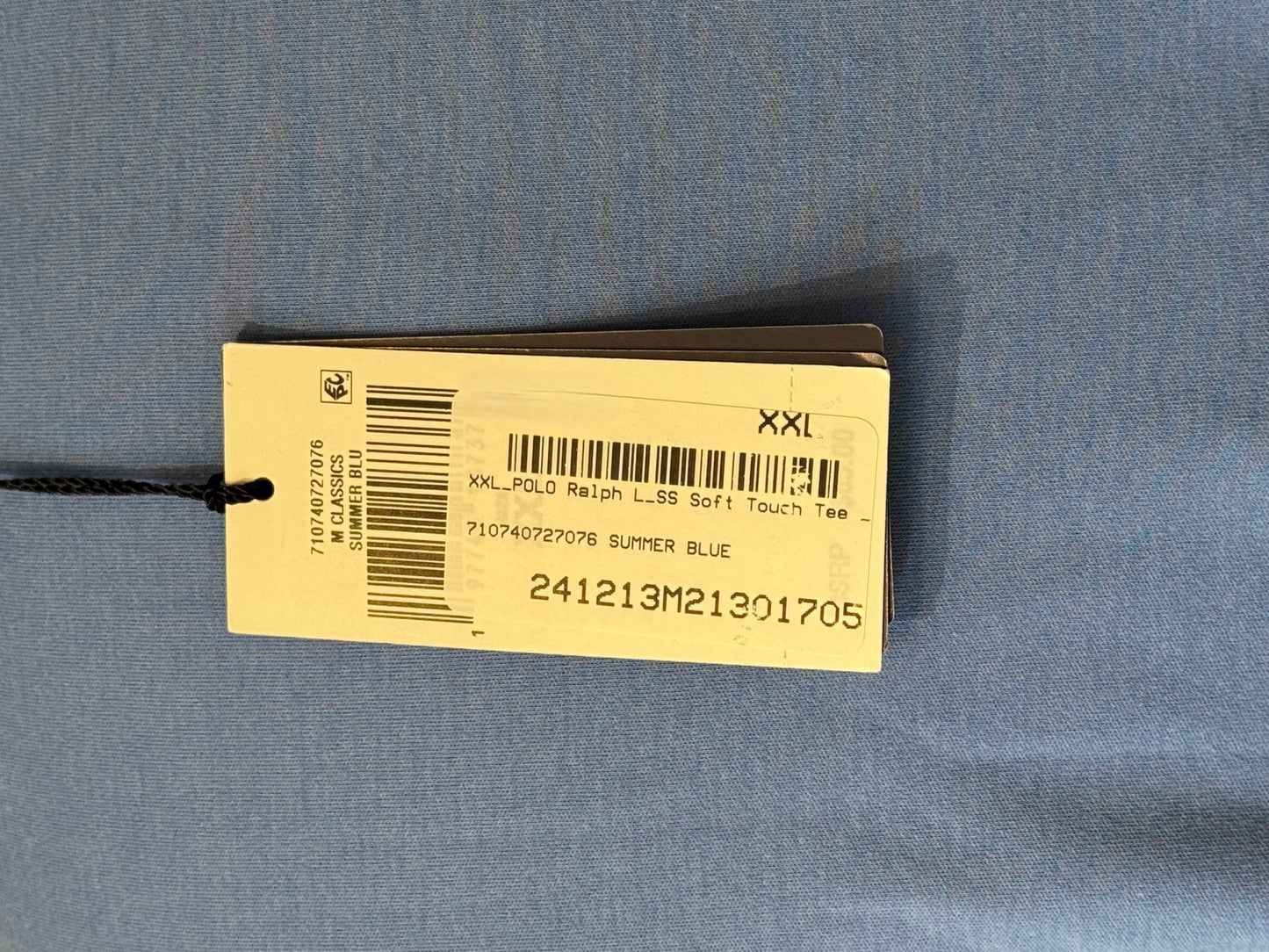 POLO RALPH LAUREN CUSTOM SLIM FIT COTTON T-SHIRT SUMMER BLUE 2XL RRP £70 BNWT