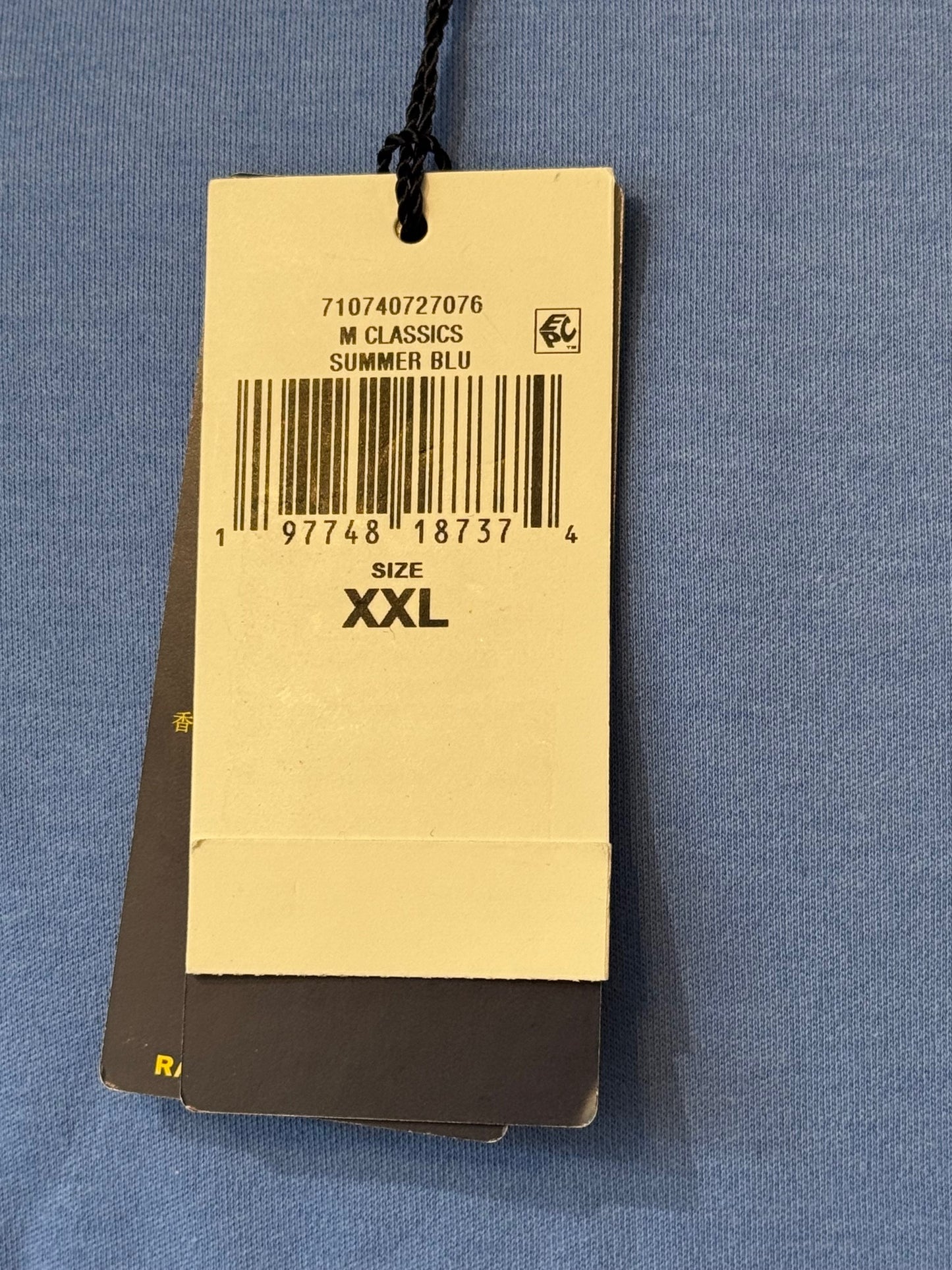 POLO RALPH LAUREN CUSTOM SLIM FIT COTTON T-SHIRT SUMMER BLUE 2XL RRP £70 BNWT