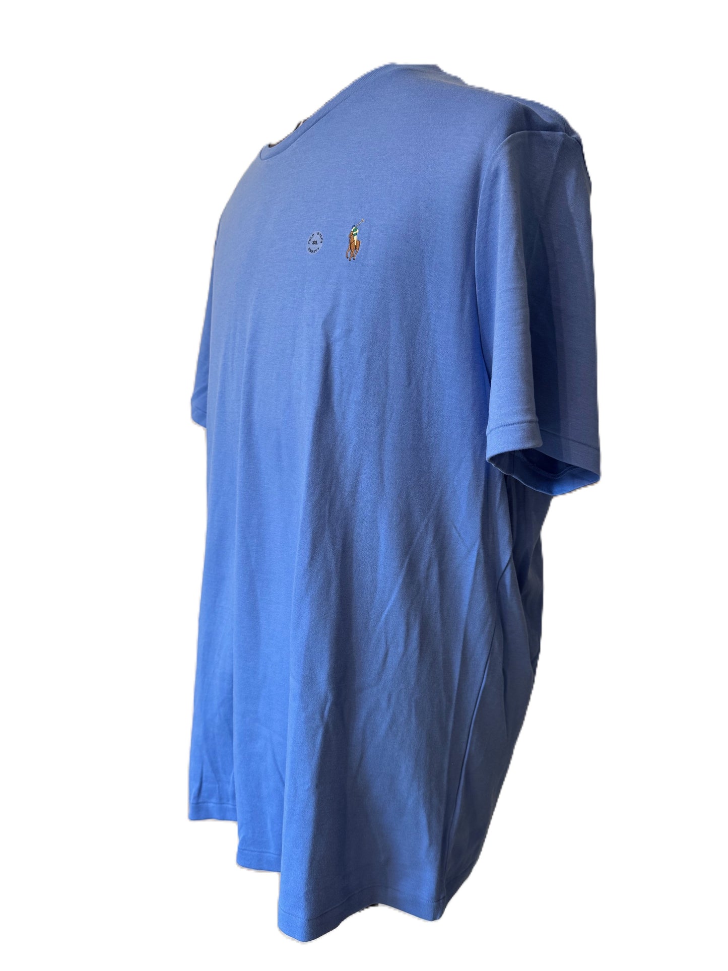 POLO RALPH LAUREN CUSTOM SLIM FIT COTTON T-SHIRT SUMMER BLUE 2XL RRP £70 BNWT