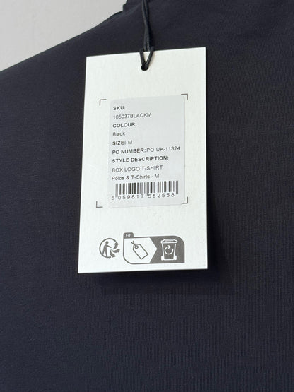 BELSTAFF BOX LOGO COTTON T-SHIRT BLACK MEDIUM RRP £60 BNWT