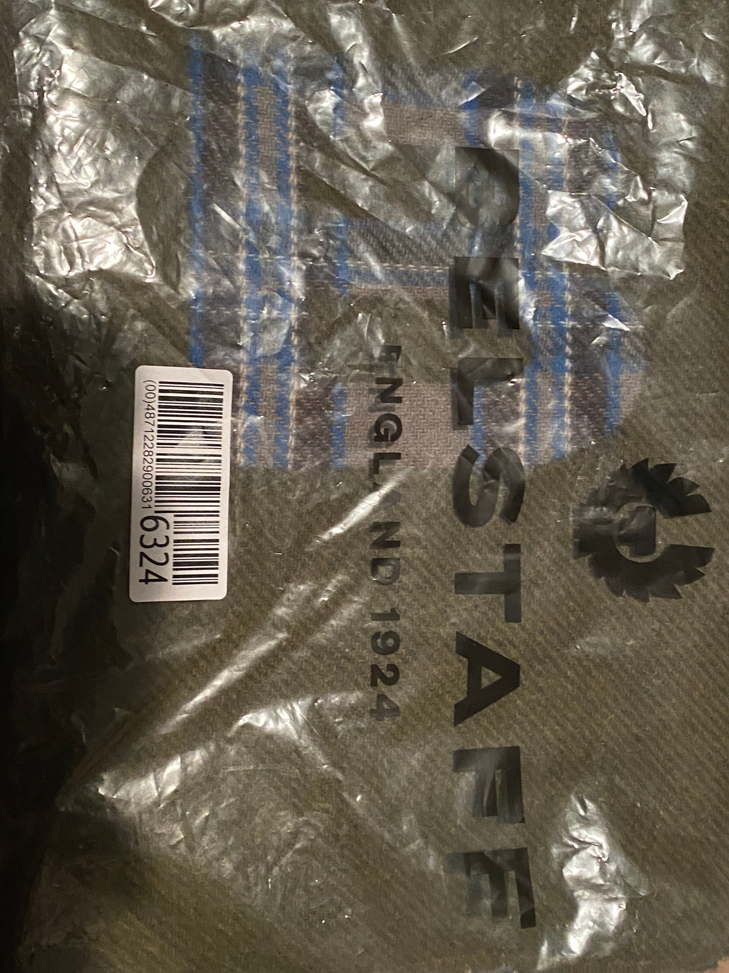 BELSTAFF SIGNATURE CHECK CASHMERE/WOOL BLEND SCARF DARK OLIVE RRP £215 BNWT