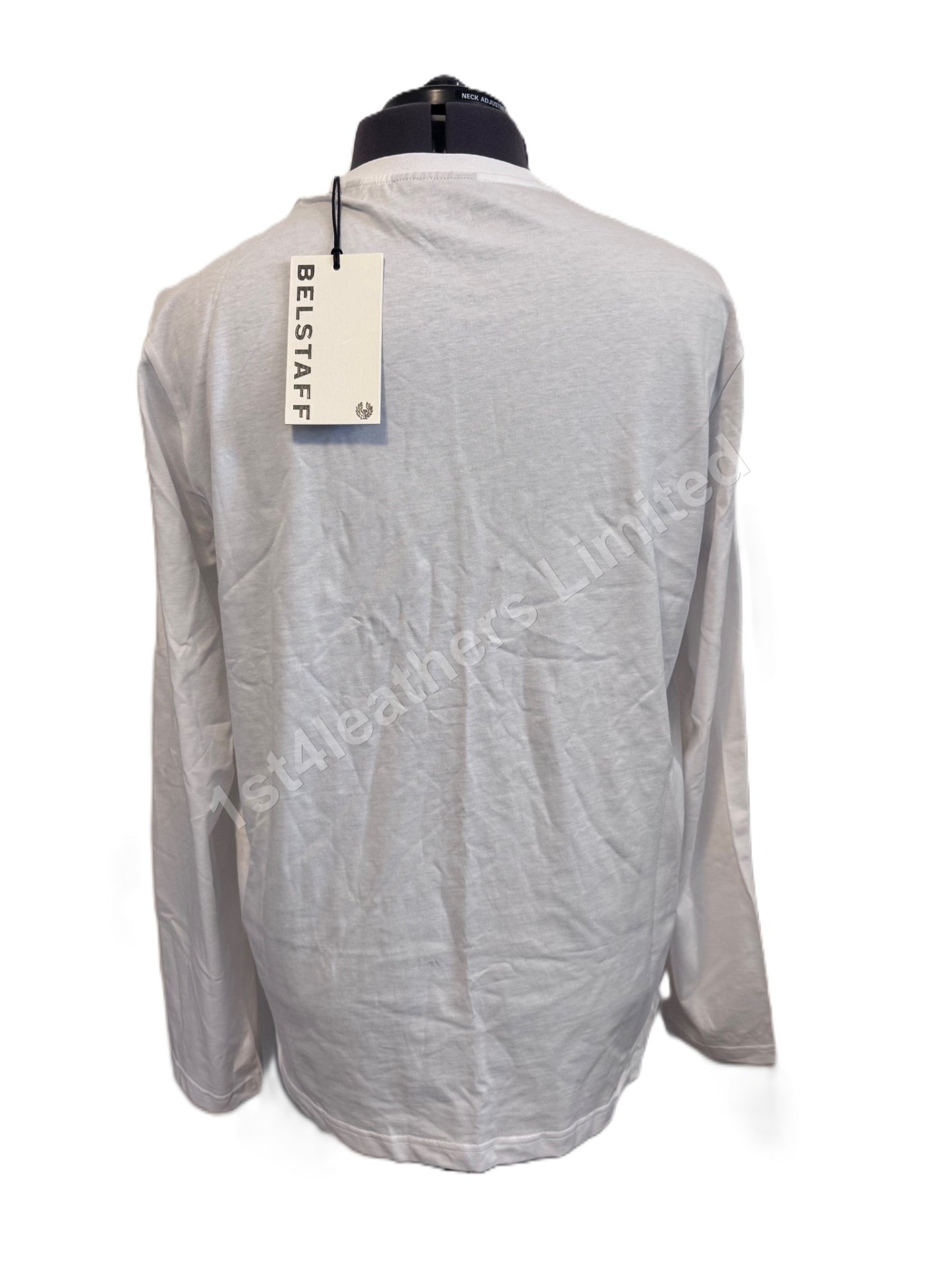 BELSTAFF THOM LONG SLEEVE COTTON POCKET T-SHIRT WHITE RRP £75 BNWT