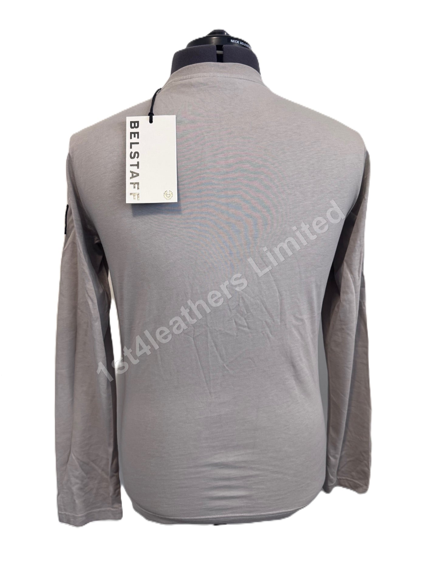 BELSTAFF THOM LONG SLEEVE COTTON T-SHIRT ASH GREY RRP £75 BNWT
