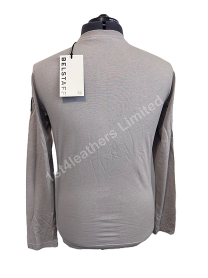 BELSTAFF THOM LONG SLEEVE COTTON T-SHIRT ASH GREY RRP £75 BNWT