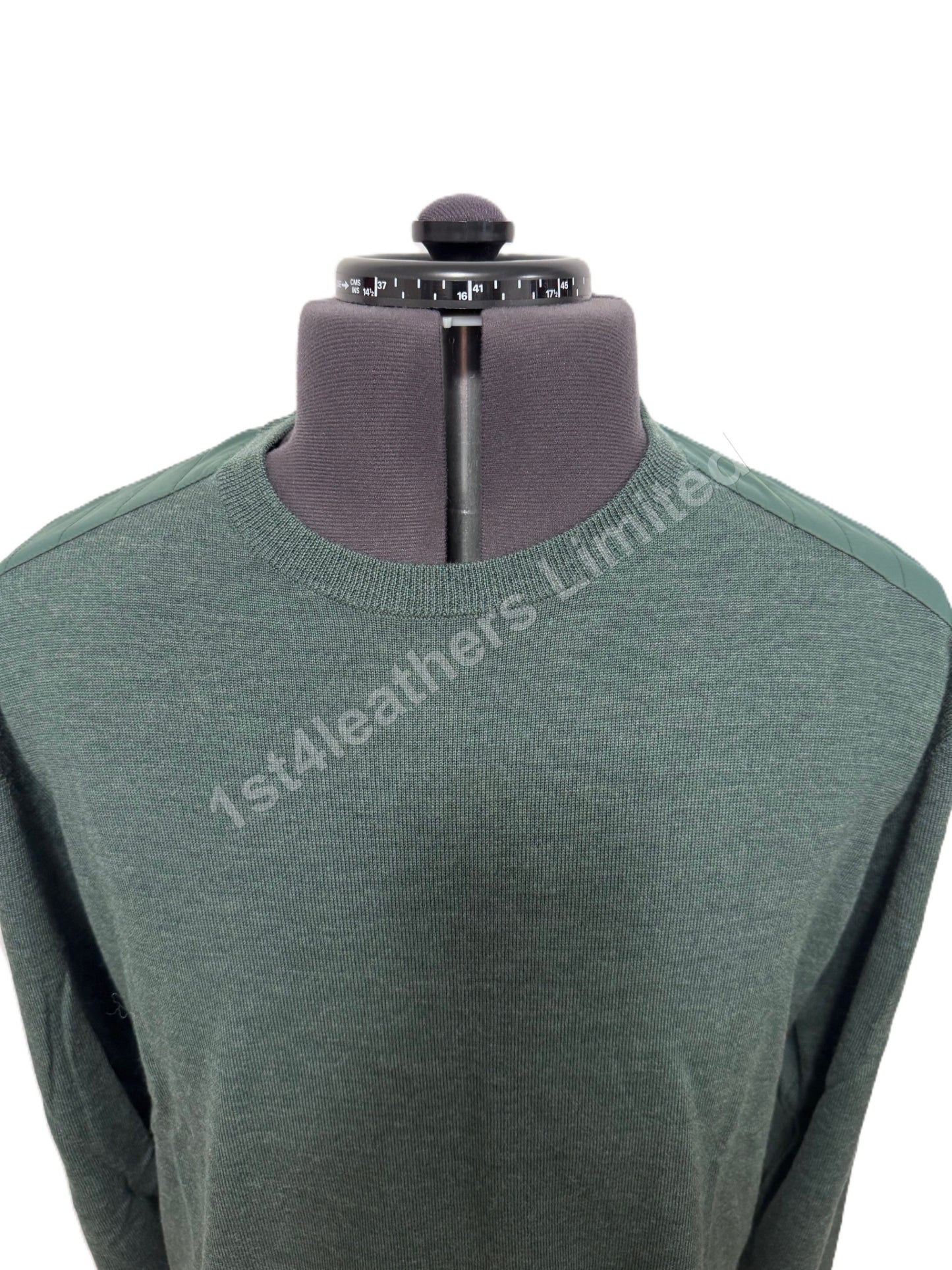 BELSTAFF ROSLARE CREW NECK WOOL JUMPER ATLAS GREEN RRP £175 BNWT