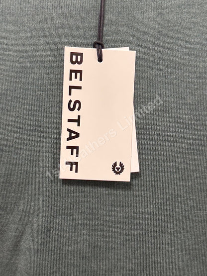 BELSTAFF ROSLARE CREW NECK WOOL JUMPER ATLAS GREEN RRP £175 BNWT