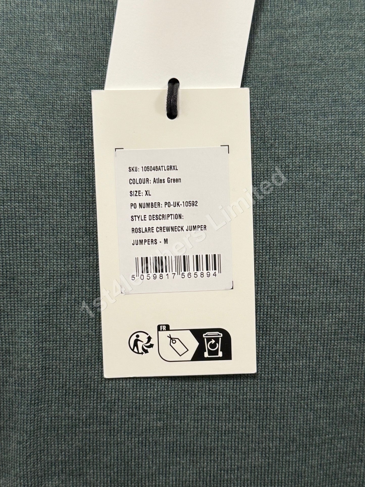 BELSTAFF ROSLARE CREW NECK WOOL JUMPER ATLAS GREEN RRP £175 BNWT