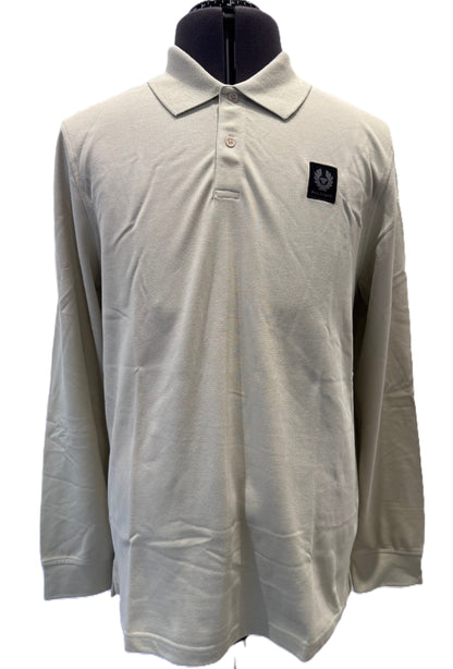 BELSTAFF STEWARTON PIQUE COTTON LONG SLEEVE POLO SHIRT SHELL RRP £110 BNWT