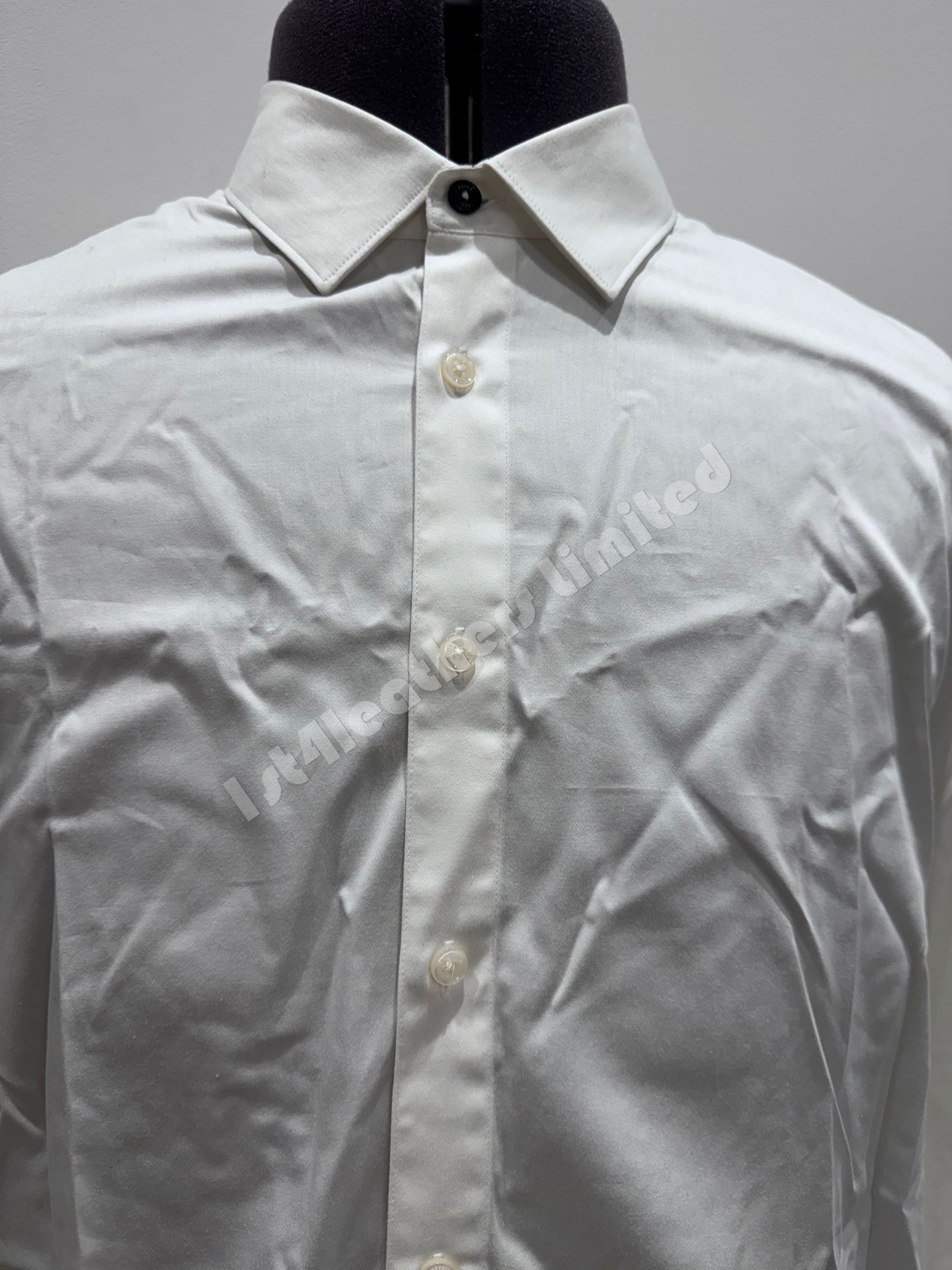 TED BAKER BOBCUT SATIN BLEND STRETCH SHIRT WHITE SIZE 7 2XL RRP £65 BNWT