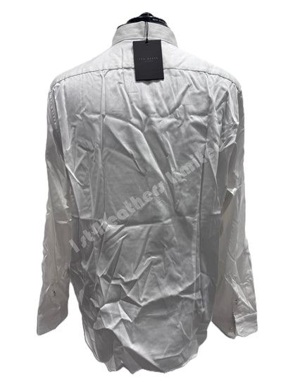 TED BAKER BOBCUT SATIN BLEND STRETCH SHIRT WHITE SIZE 7 2XL RRP £65 BNWT
