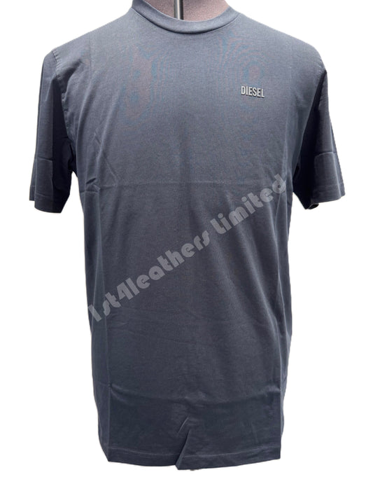 DIESEL COTTON T-SHIRT NAVY BLUE LARGE RRP £60 BNWT