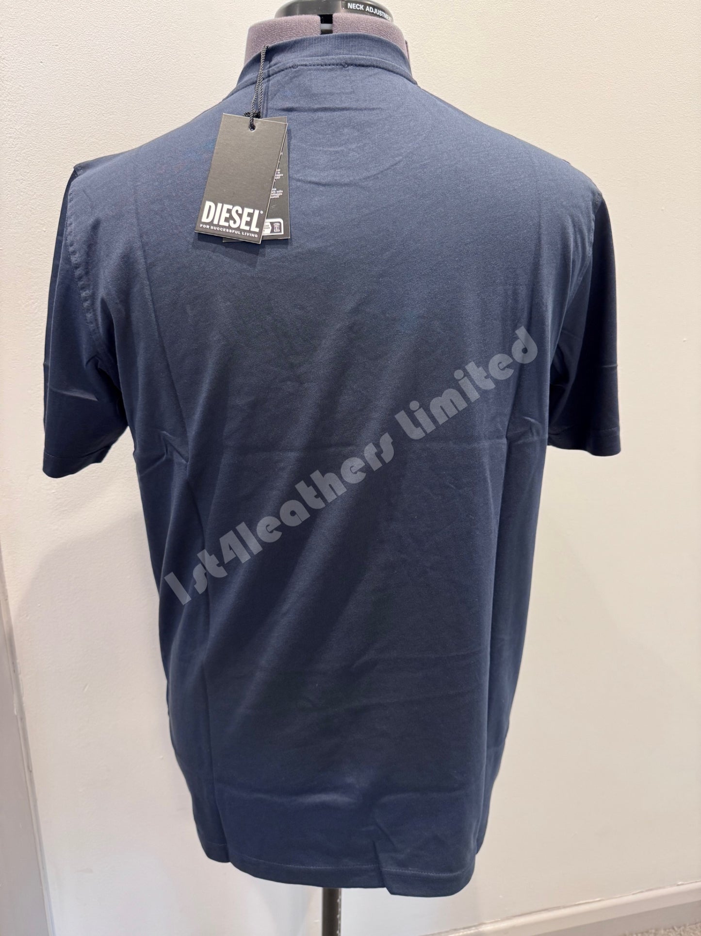 DIESEL COTTON T-SHIRT NAVY BLUE LARGE RRP £60 BNWT