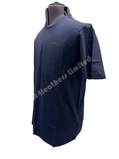 DIESEL COTTON T-SHIRT NAVY BLUE LARGE RRP £60 BNWT