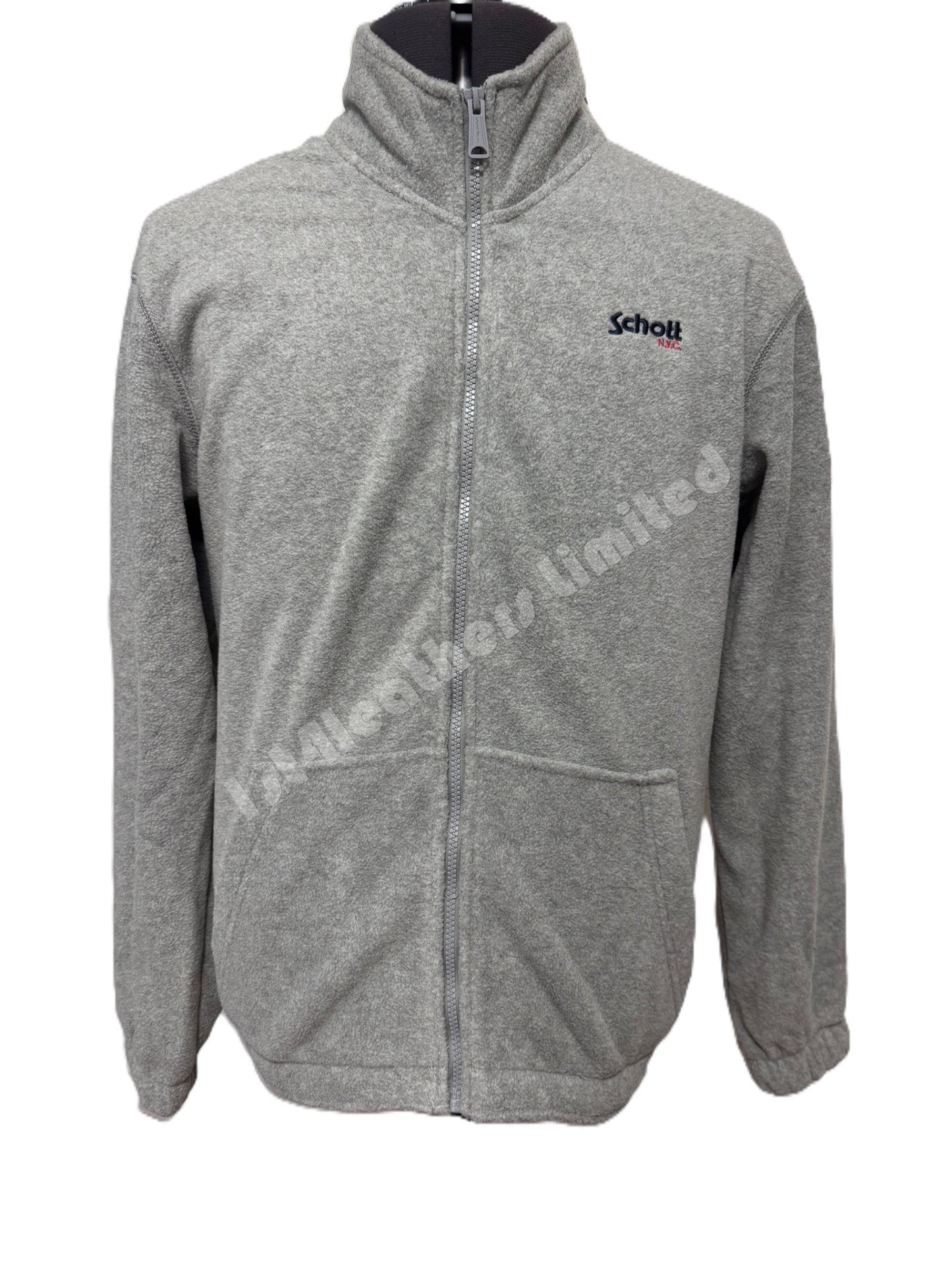 SCHOTT NYC POLARBEAR FULL ZIP FLEECE SWEATSHIRT GREY RRP £95 BNWT