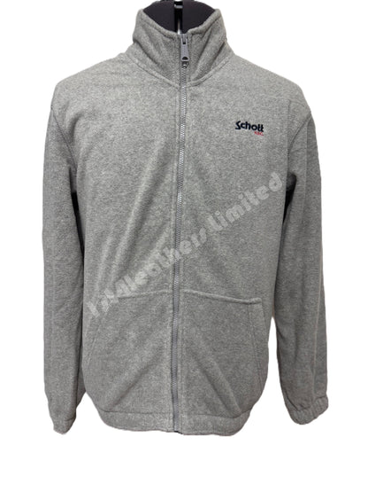 SCHOTT NYC POLARBEAR FULL ZIP FLEECE SWEATSHIRT GREY RRP £95 BNWT