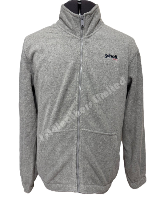 SCHOTT NYC POLARBEAR FULL ZIP FLEECE SWEATSHIRT GREY RRP £95 BNWT