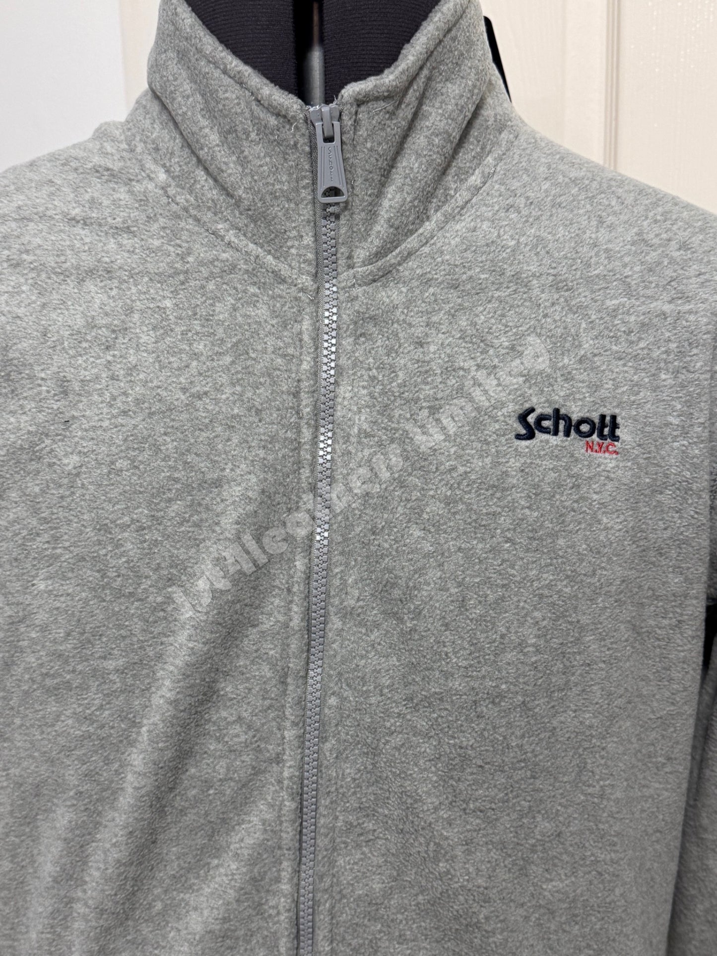 SCHOTT NYC POLARBEAR FULL ZIP FLEECE SWEATSHIRT GREY RRP £95 BNWT