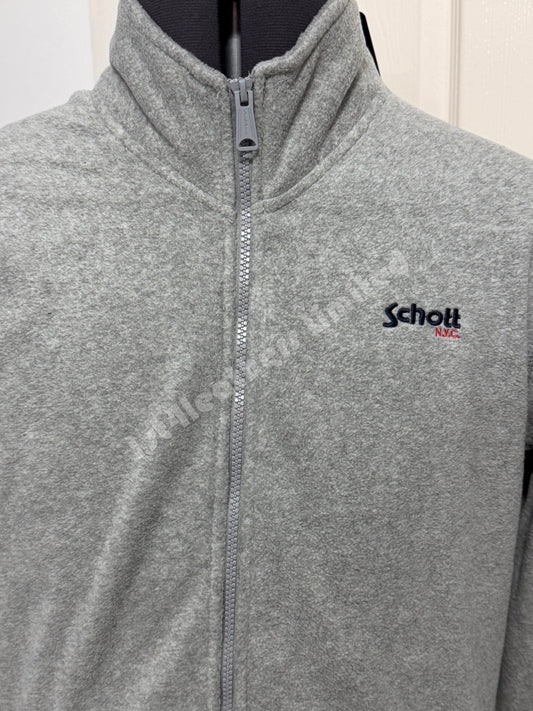 SCHOTT NYC POLARBEAR FULL ZIP FLEECE SWEATSHIRT GREY RRP £95 BNWT