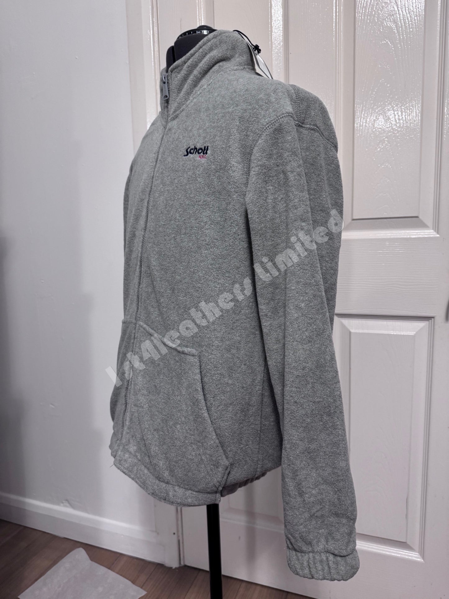 SCHOTT NYC POLARBEAR FULL ZIP FLEECE SWEATSHIRT GREY RRP £95 BNWT