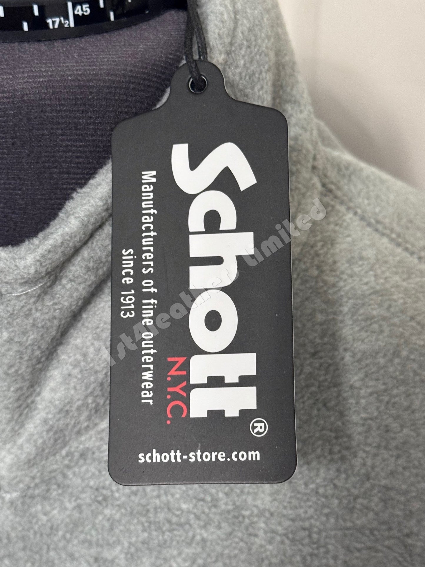 SCHOTT NYC POLARBEAR FULL ZIP FLEECE SWEATSHIRT GREY RRP £95 BNWT