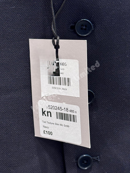 TED BAKER TEXTURED SLIM FIT SUIT WAISTCOAT NAVY RRP £100 BNWT
