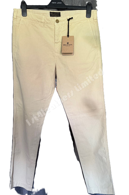 BELSTAFF OFFICER CHINO TROUSERS SUNBLEACHED KHAKI 32W 32L (32REG) RRP £150