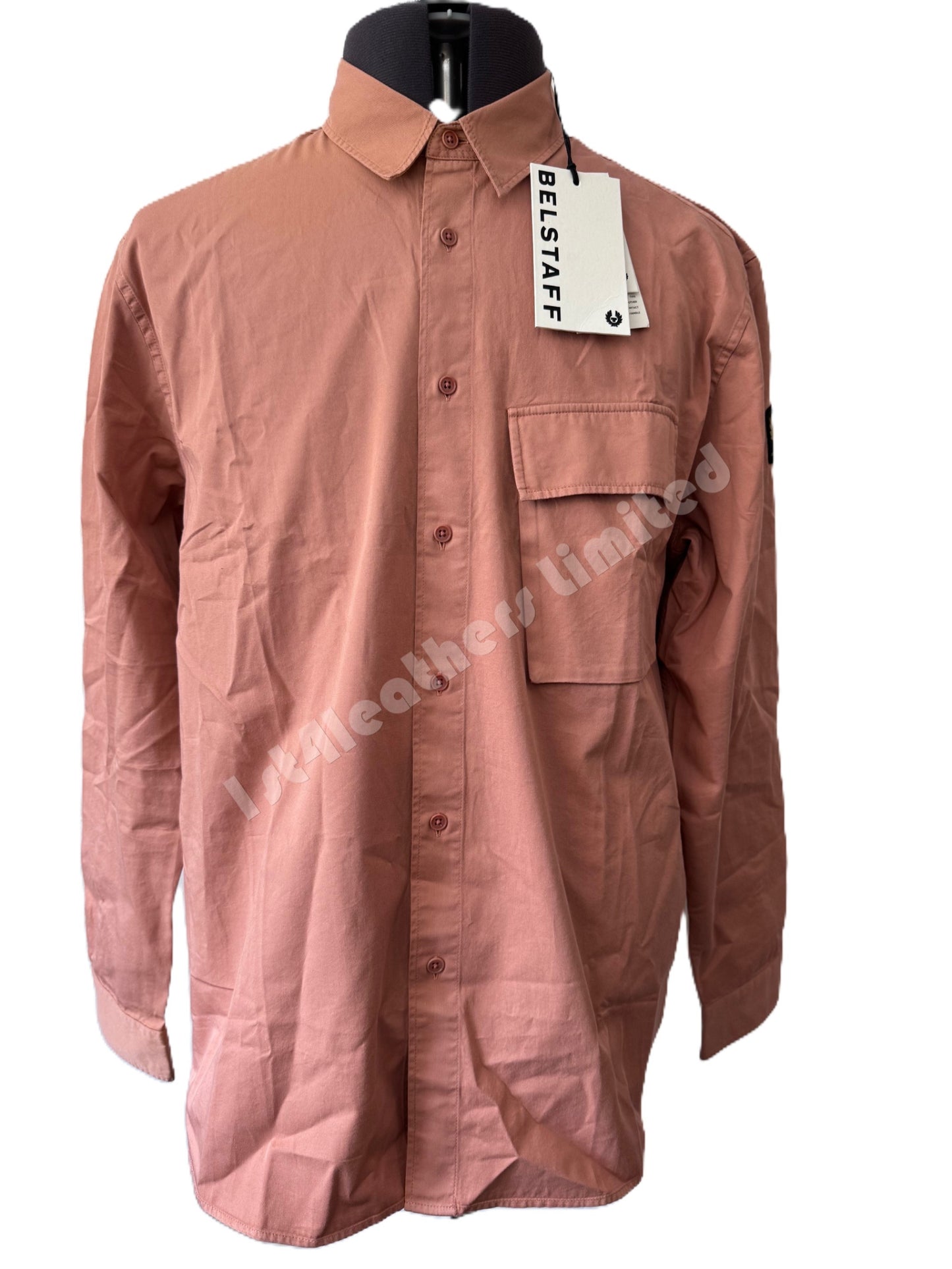 BELSTAFF SCALE COTTON LONG SLEEVE SHIRT RUST PINK RRP £140 BNWT