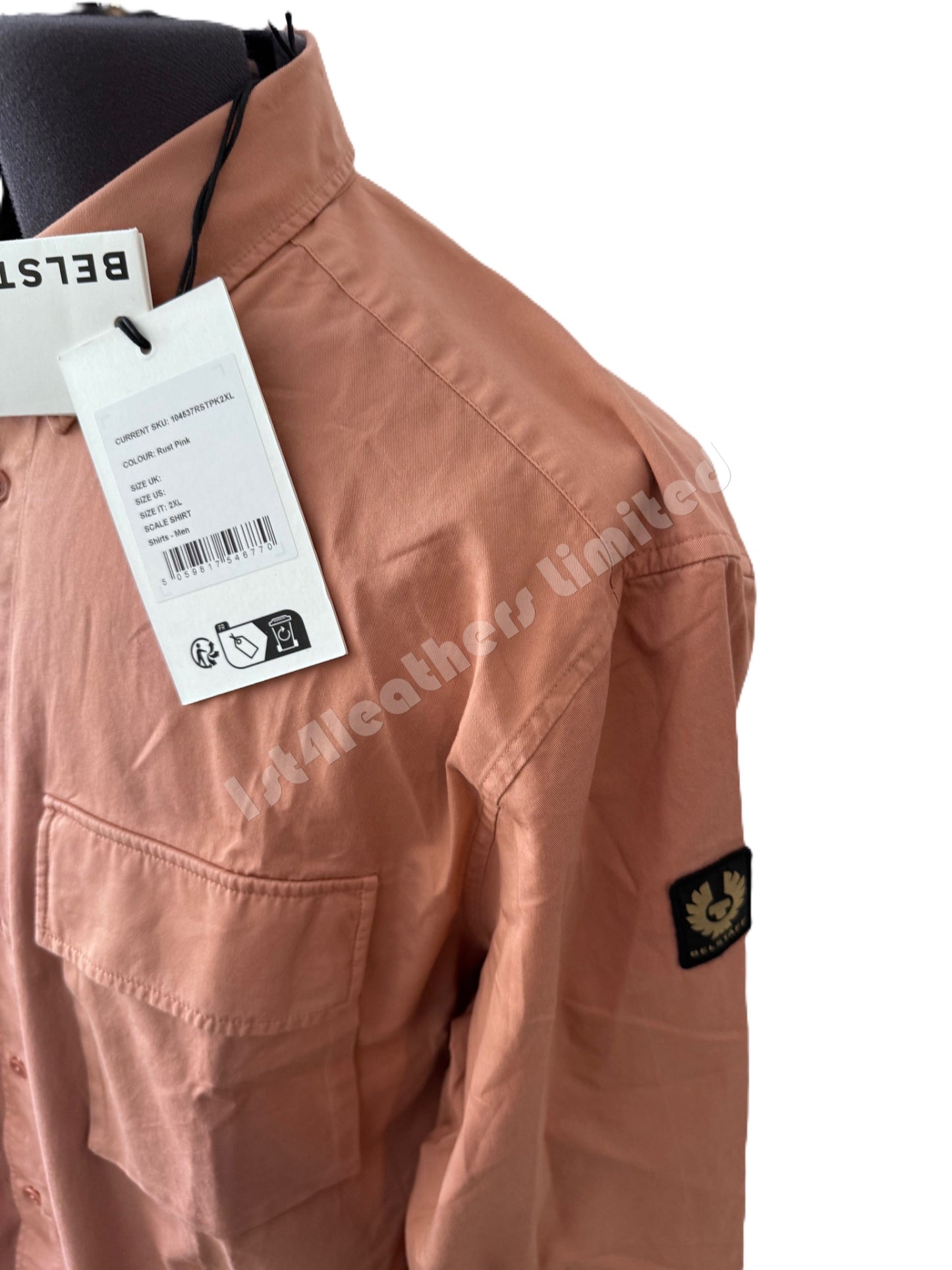 BELSTAFF SCALE COTTON LONG SLEEVE SHIRT RUST PINK RRP £140 BNWT