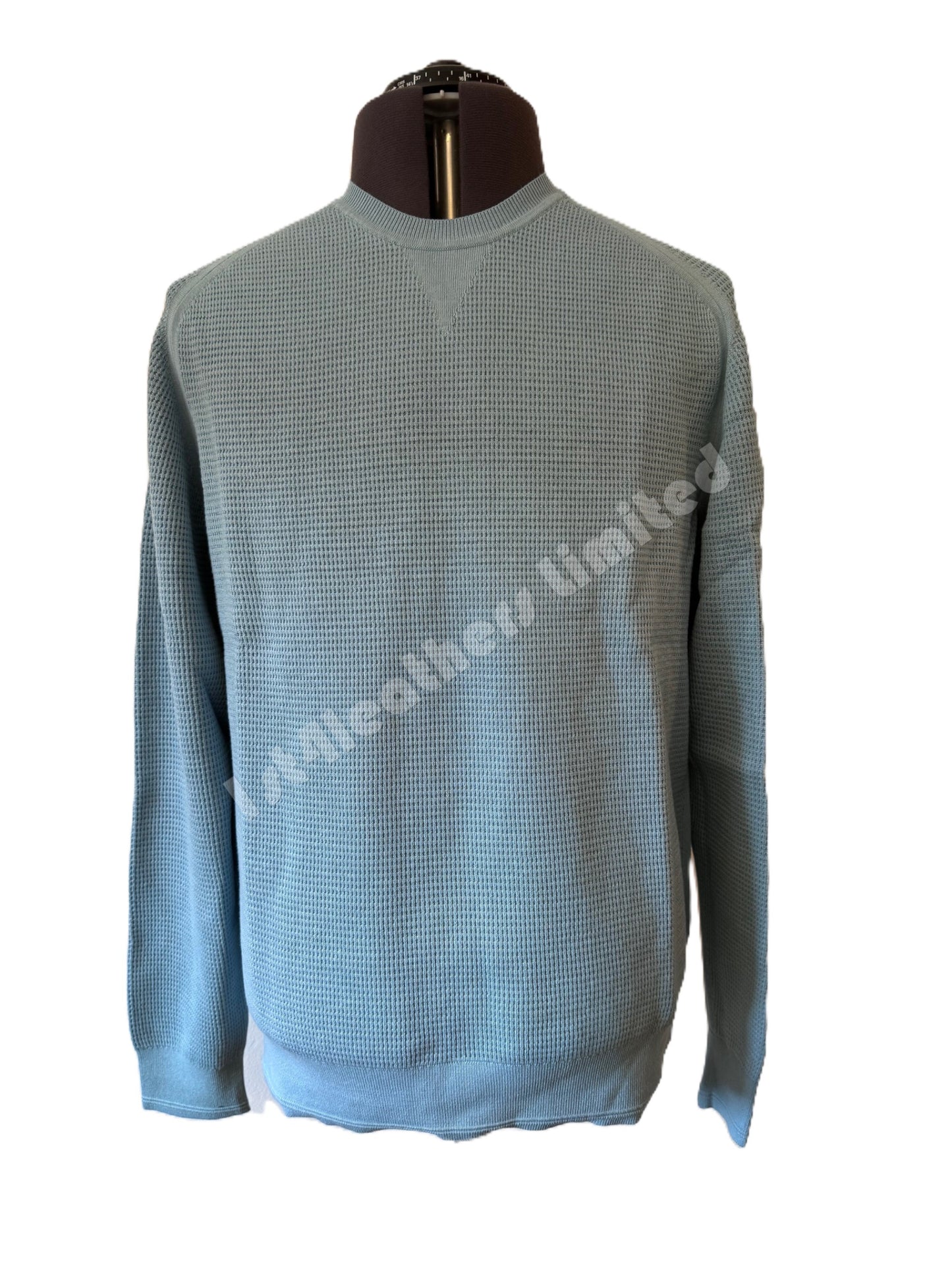 BELSTAFF COLE PIMA COTTON WAFFLE KNIT JUMPER IN SKYLINE BLUE 2XL RRP £170 BNWT